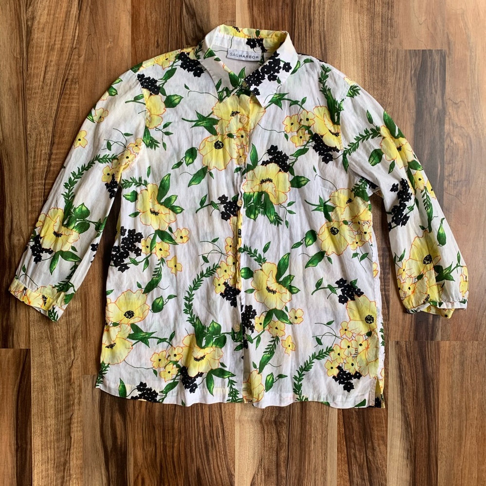 Sag Harbor Floral Print Top